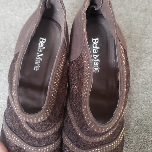 Bella Marie Brown lace heels - Picture 6 of 12